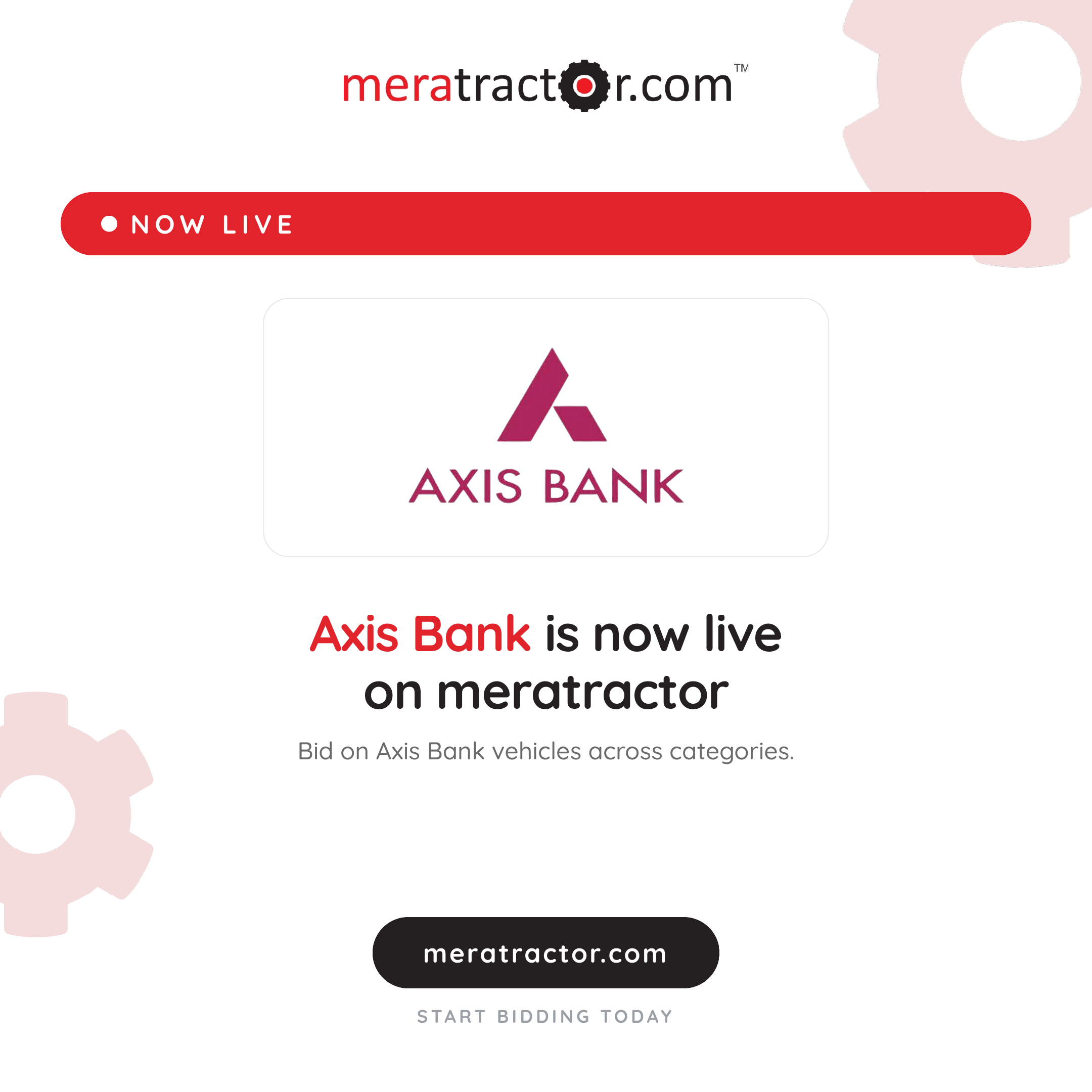 Axis Bank is now live on meratractor
